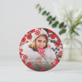 Cartes Pour Fêtes Annuelles Photo Red Square de Snowflakes Happy Holidays (Debout devant)