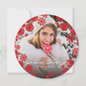 Cartes Pour Fêtes Annuelles Photo Red Square de Snowflakes Happy Holidays (Devant)