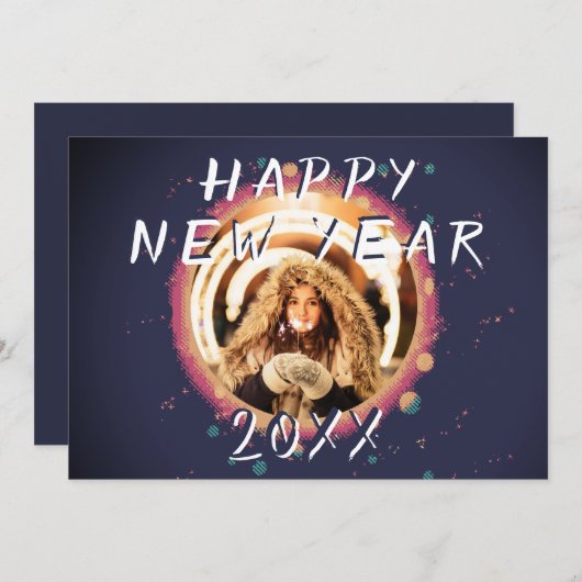 Cartes Pour Fêtes Annuelles Photo Résumé Bonne Année 2023 (Devant / Derrière)