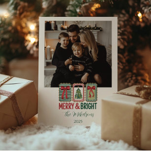 Cartes Pour Fêtes Annuelles Photo Rétro Joyeux Noël Lumineux