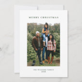 Cartes Pour Fêtes Annuelles Photo rétro Noël Plaid Tartan Grey (Devant)