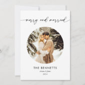 Cartes Pour Fêtes Annuelles Photo ronde Nouveaux mariés Joyeux et mariés Noël (Devant)