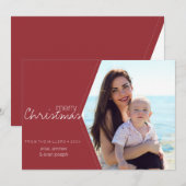 Cartes Pour Fêtes Annuelles Photo rouge de Noël modifiable (Devant / Derrière)