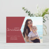 Cartes Pour Fêtes Annuelles Photo rouge de Noël modifiable (Debout devant)