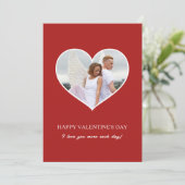 Cartes Pour Fêtes Annuelles Photo rouge Heureuse Sainte-Valentin moderne (Debout devant)