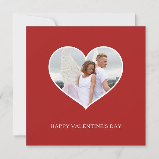 Cartes Pour Fêtes Annuelles Photo rouge Heureuse Sainte-Valentin moderne (Devant)