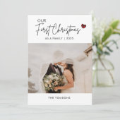 Cartes Pour Fêtes Annuelles Photo rouge Noël Script Mariage Merci (Debout devant)