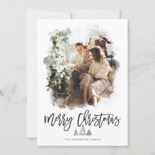 Cartes Pour Fêtes Annuelles Photo rustique de Noël minimaliste moderne