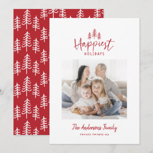 Cartes Pour Fêtes Annuelles Photo rustique de Noël minimaliste moderne