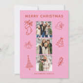 Cartes Pour Fêtes Annuelles Photo Scribble Christmas Flat Holiday Card (Devant)
