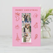 Cartes Pour Fêtes Annuelles Photo Scribble Christmas Flat Holiday Card (Debout devant)