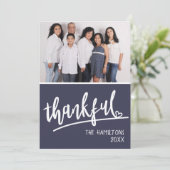 Cartes Pour Fêtes Annuelles Photo Script Heart Thanksgiving (Debout devant)