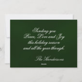 Cartes Pour Fêtes Annuelles Photo Silver Border & Snowflakes sur Emerald (Dos)