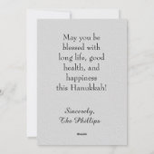 Cartes Pour Fêtes Annuelles Photo Silver Hanoukka (Dos)