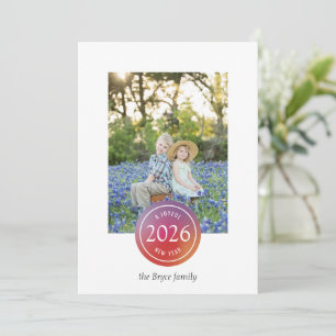 Cartes Pour Fêtes Annuelles Photo simple dégradé rose chaud Nouvel An Point