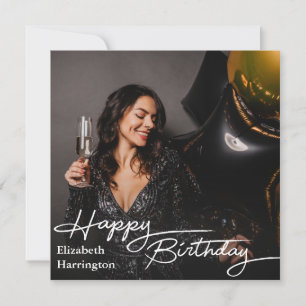 Cartes Pour Fêtes Annuelles Photo simple élégant de joyeux anniversaire