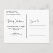 Cartes Pour Fêtes Annuelles Photo simple élégante Noël moderne (Dos)