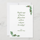 Cartes Pour Fêtes Annuelles Photo simple élégante Noël Noël Fruits rouges (Dos)