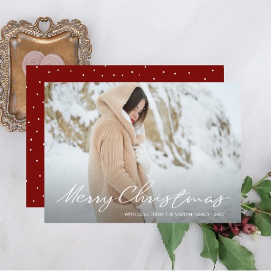 Cartes Pour Fêtes Annuelles Photo simple et de fête de Joyeux Noël de points