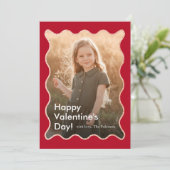 Cartes Pour Fêtes Annuelles Photo simple moderne Wavy Valentine's (Debout devant)