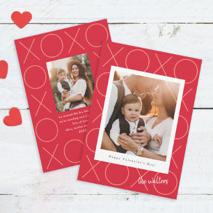 Cartes Pour Fêtes Annuelles Photo simple moderne XOXO Frame Photo Saint-Valent