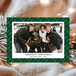 Cartes Pour Fêtes Annuelles Photo simple verte et noire de Noël