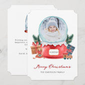 Cartes Pour Fêtes Annuelles Photo Snow Globe (Devant / Derrière)