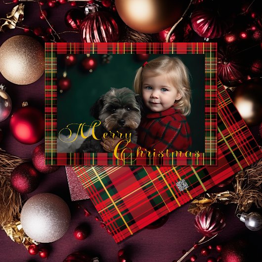 Cartes Pour Fêtes Annuelles Photo Tartan Plaid Noël