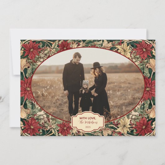 Cartes Pour Fêtes Annuelles Photo Timeless Poinsettia Holiday (Devant)