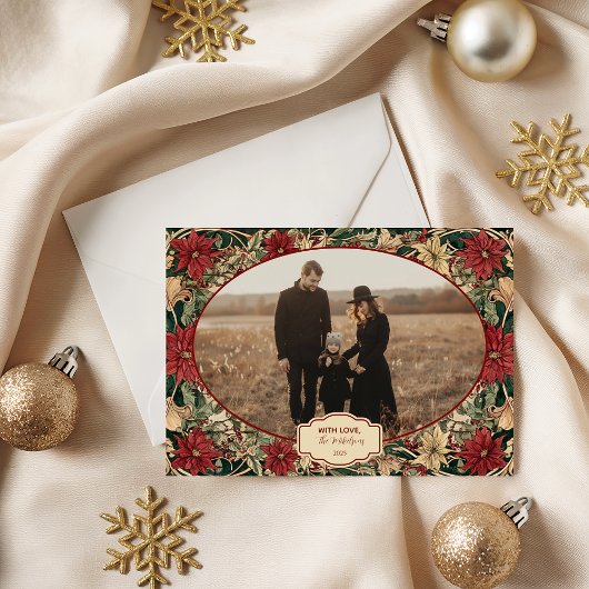 Cartes Pour Fêtes Annuelles Photo Timeless Poinsettia Holiday