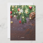 Cartes Pour Fêtes Annuelles Photo traditionnelle de Noël rustique (Dos)