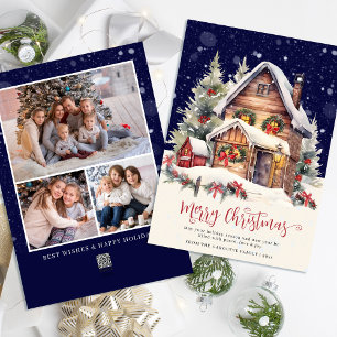 Cartes Pour Fêtes Annuelles Photo traditionnelle rustique d'hiver Joyeux Noël