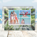 Cartes Pour Fêtes Annuelles Photo Tropical Mele Kalikimaka<br><div class="desc">Partagez vos vacances Hawaiiennes préférées ou des photos de temps chaud avec cette carte de vacances amusante aux palmiers tropicaux avec Mele Kalikimaka et vos noms dans un texte blanc chic. Sélectionnez Matte pour le papier le plus lourd et la haute définition pour une meilleure qualité d'impression.</div>