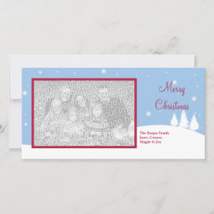 Cartes Pour Fêtes Annuelles Photo unique bonjour de Noël bleu neigeux