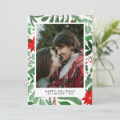 Cartes Pour Fêtes Annuelles Photo unique botanique de Noël (en blanc) (Debout devant)