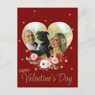 Cartes Pour Fêtes Annuelles Photo Valentines Jour Coeur Or Parties scintillant