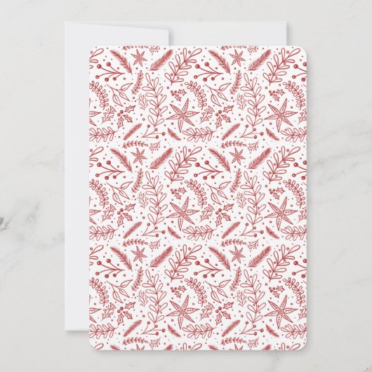 Cartes Pour Fêtes Annuelles Photo Verdure de Noël (en rouge) (Dos)