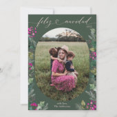 Cartes Pour Fêtes Annuelles Photo Vert Cute Feliz Navidad (Devant)