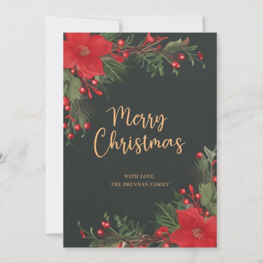 Cartes Pour Fêtes Annuelles Photo verte Joyeux Noël vert (Devant)