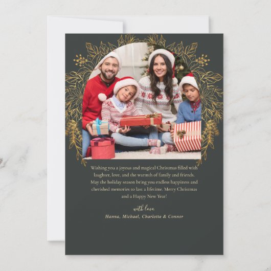 Cartes Pour Fêtes Annuelles Photo verte Joyeux Noël vert (Dos)