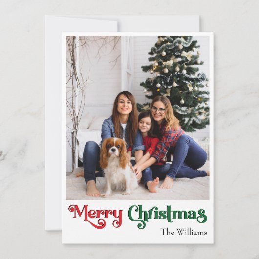 Cartes Pour Fêtes Annuelles Photo verticale classique simple Joyeux Noël (Devant)