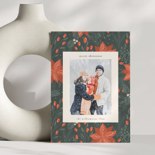 Cartes Pour Fêtes Annuelles Photo verticale de Noël vintage rouge à deux vues