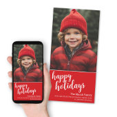 Cartes Pour Fêtes Annuelles Photo verticale - Script rouge de Noël - Joyeux