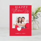 Cartes Pour Fêtes Annuelles Photo verticale simple | Saint Valentin Rouge (Debout devant)
