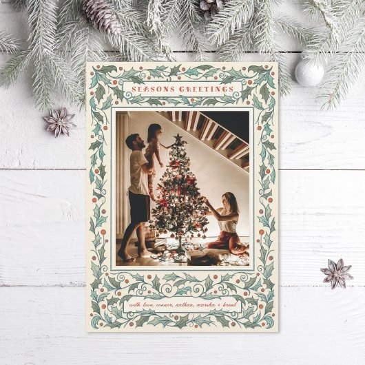 Cartes Pour Fêtes Annuelles Photo vintage Holly