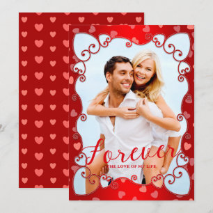 Cartes Pour Fêtes Annuelles Photo vintage rouge de coeurs roses pour la Saint-