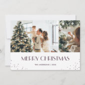 Cartes Pour Fêtes Annuelles Photo violette moderne Joyeux Noël (Devant)