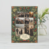 Cartes Pour Fêtes Annuelles Photo VRustic Holly Christmas Party (Debout devant)