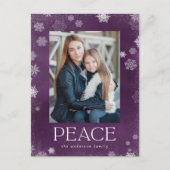 Cartes Pour Fêtes Annuelles Photo Watercolor Violet Paix givré (Devant)