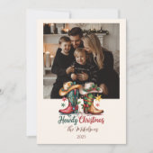 Cartes Pour Fêtes Annuelles Photo Western Cowboy Boots Rustic Howdy Christmas (Devant)